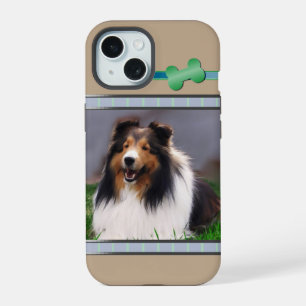 Coque iPhone 15 Mignon Art Moderne de Chien de Berger Shetland
