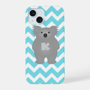 Coque iPhone 15 Mignon bébé koala d'Australie avec monogramme