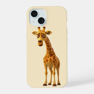 Coque iPhone 15 Mignon Étui de Téléphone Girafe Fatigué Mignon