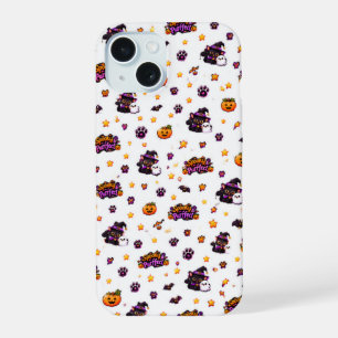 Coque iPhone 15 Mignon étui de téléphone sorcière chat Halloween a