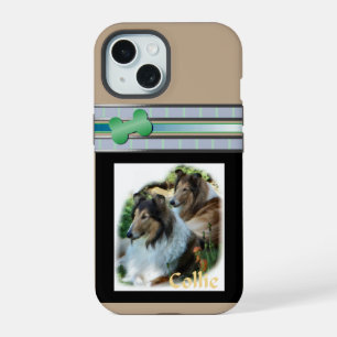Coque iPhone 15 Mignons Collies Modernes Artistiques Rouges