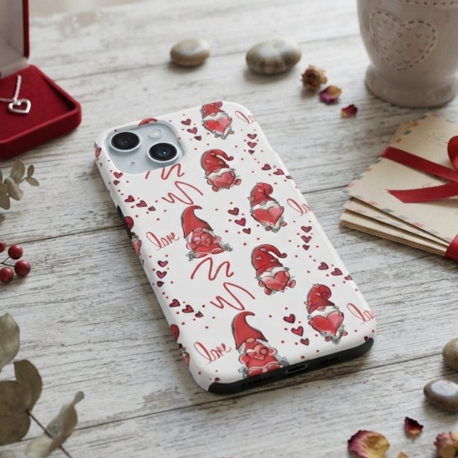 Coque iPhone 15 Mignons gnomes d'amour de la Saint-Valentin (Créateur téléchargé)