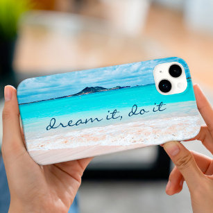 Coque iPhone 15 Mini Dream It Do It Citation Hawaii Tropical Beach Phot