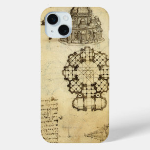 Coque iPhone 15 Mini Étude de la cathédrale architecturale de Léonard d