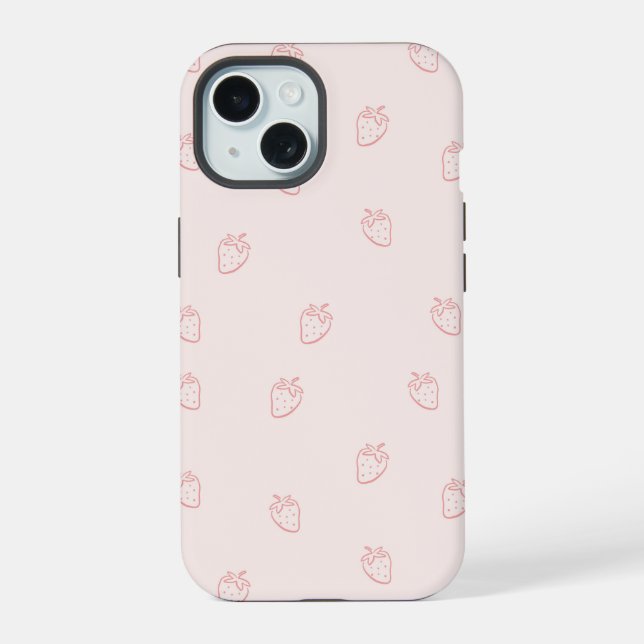 Coque iPhone 15 Minimalisme de la Fraise (Verso)