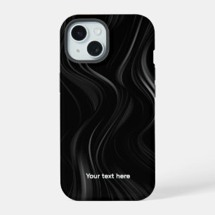 Coque iPhone 15 Minimaliste Noir & Blanc Abstrait Ajoutez Votre