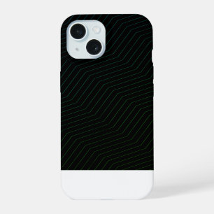 Coque iPhone 15 Minimaliste Vert Émeraude Zig Zag Géométrique Mode