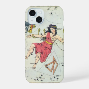Coque iPhone 15 Miroir d'Urania, Carte céleste d'astronomie vintag