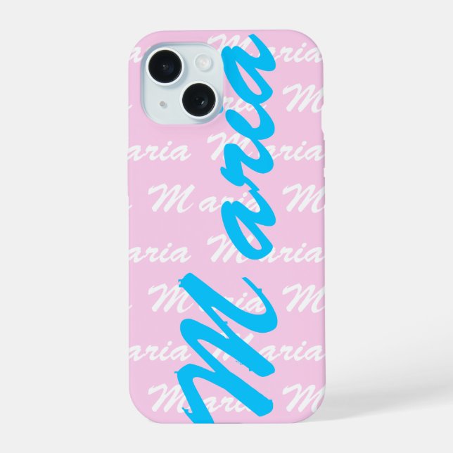 Coque iPhone 15 Modèle de conception de nom Maria (Verso)