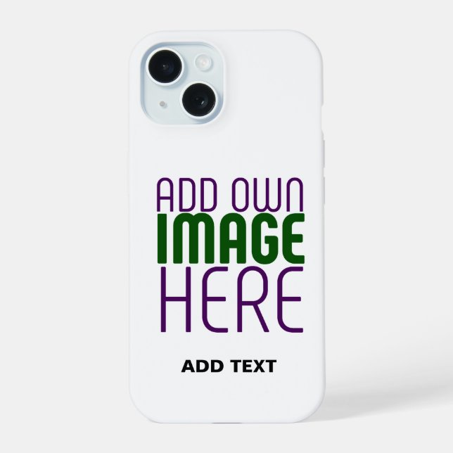 COQUE iPhone 15 MODÈLE DE TEXTE D'IMAGE BLANCHE SIMPLE MODERNE (Verso)