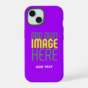 COQUE iPhone 15 MODÈLE DE TEXTE D'IMAGE VIOLET SIMPLE MODERNE