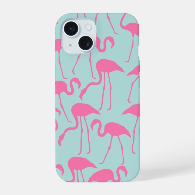 Coque iPhone 15 Modèle Flamingo rose cool (Verso)