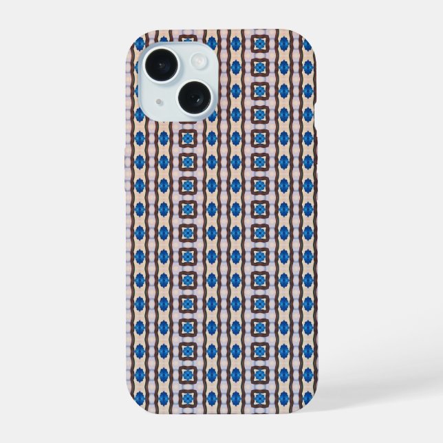Coque iPhone 15 Modern mosaic geometric abstract pattern 1298 (Verso)
