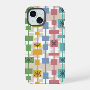 Coque iPhone 15 Moderne géométrique multicolore du milieu du XXe s
