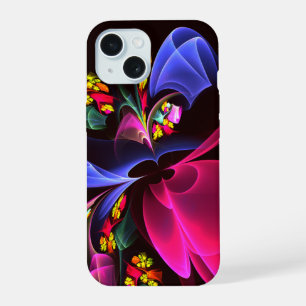 Coque iPhone 15 Moderne Motif Abstrait Floral Coloré Art #06