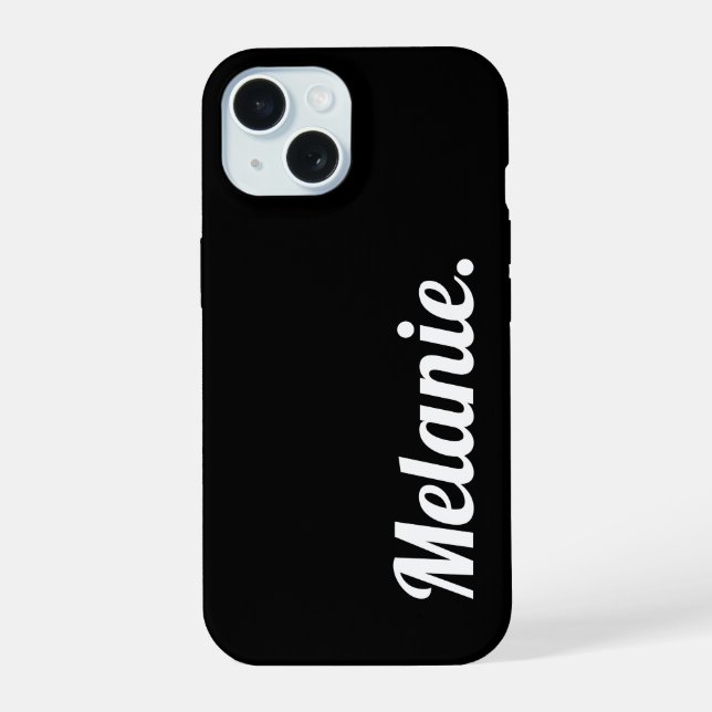 Coque iPhone 15 Moderne tendance Noir Blanc (Verso)