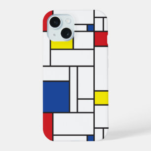 Coque iPhone 15 Mondrial Minimaliste Géométrique De Stijl Art Mode