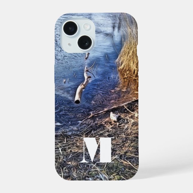 Coque iPhone 15 Monogram Blue Lakeshore (Verso)