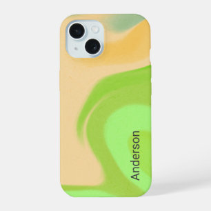 Coque iPhone 15 Monogramme de ligne rétro élégant moderne