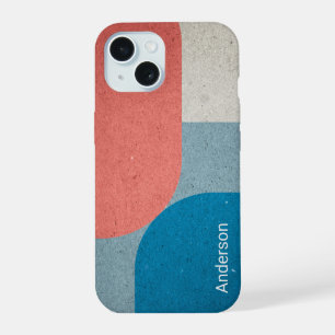Coque iPhone 15 Monogramme de ligne rétro élégant moderne