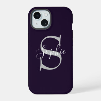 Coque iPhone 15 Monogramme Élégant