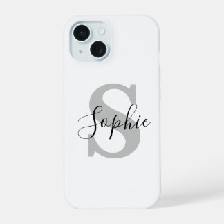 Coque iPhone 15 Monogramme Élégant