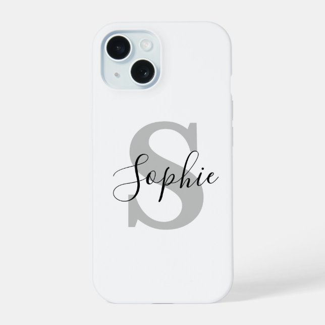 Coque iPhone 15 Monogramme Élégant  (Verso)