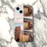 Coque iPhone 15 Monogramme fille élégante photo rose vif<br><div class="desc">Créez un look unique et élégant avec ce coque iphone personnalisé. Ajoutez vos 4 photos préférées et customisez-le avec votre monogramme pour une touche vraiment personnelle. Parfait pour présenter vos souvenirs et votre style !</div>