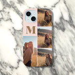 Coque iPhone 15 Monogramme fille élégante photo rose vif<br><div class="desc">Créez un look unique et élégant avec ce coque iphone personnalisé. Ajoutez vos 4 photos préférées et customisez-le avec votre monogramme pour une touche vraiment personnelle. Parfait pour présenter vos souvenirs et votre style !</div>