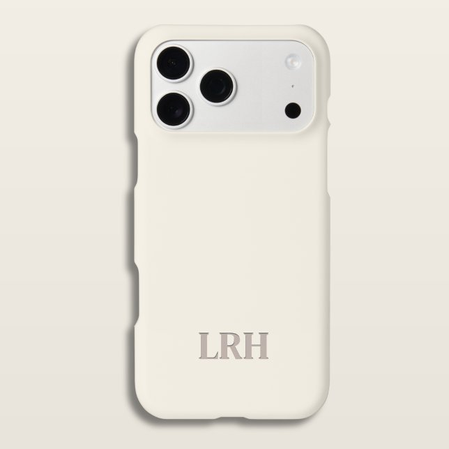 Coque iPhone 15 Monogramme initial minimaliste ivoire classique (Ivory Minimal Monogram Phone Case Clean Aesthetic
)