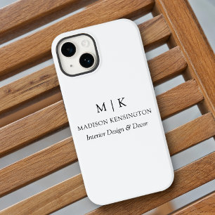 Coque iPhone 15 Monogramme Minimaliste ou Ajouter un Logo Entrepri