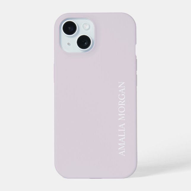 Coque iPhone 15 Monogramme Rose Style Moderne  (Verso)