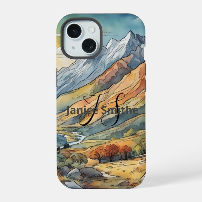 Coque iPhone 15 Montagnes (Verso)
