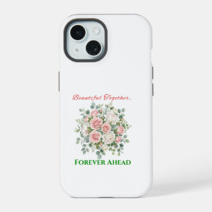 Coque iPhone 15 Montre de mariage florale élégante