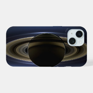 Coque iPhone 15 Mosaïque du système de Saturne éclairé par le Sole
