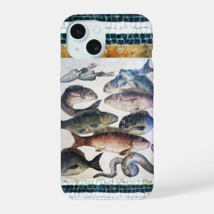 COQUE iPhone 15 MOSAÏQUES ROMAINES ANTIQUES, POISSONS, SCÈNE DE VI