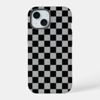 Motif à carreaux damier noir et gris