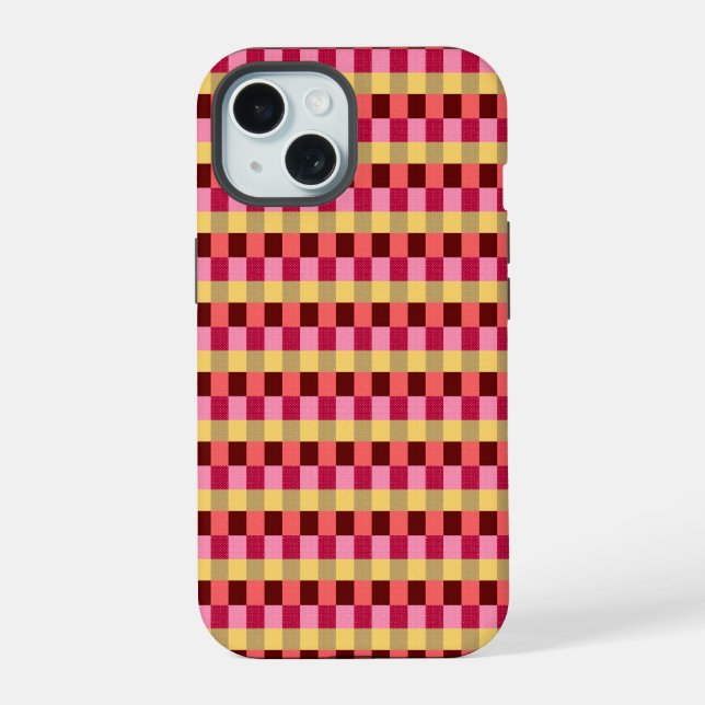 Coque iPhone 15 Motif à points polka monogramés (Verso)