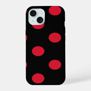 Coque iPhone 15 motif à pois rouges
