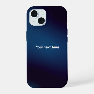 Coque iPhone 15 Motif Abstrait bleu foncé Ajoutez du texte