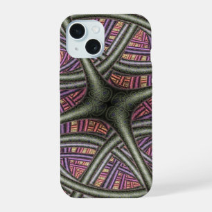 Coque iPhone 15 Motif abstrait de nœud celtique violet