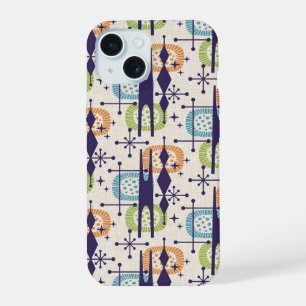 Coque iPhone 15 Motif abstrait d'époque atomique moderne du milieu