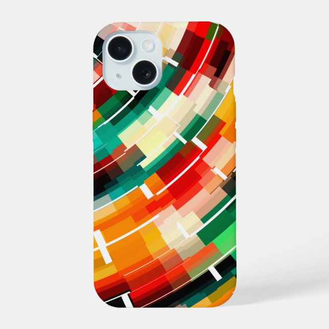 Coque iPhone 15 Motif Abstrait multicolore (Verso)