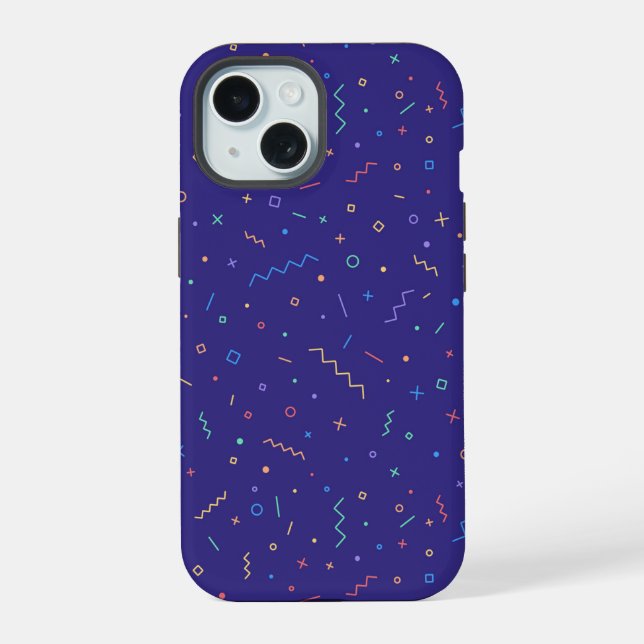 Coque iPhone 15 Motif Abstrait rétro (Verso)