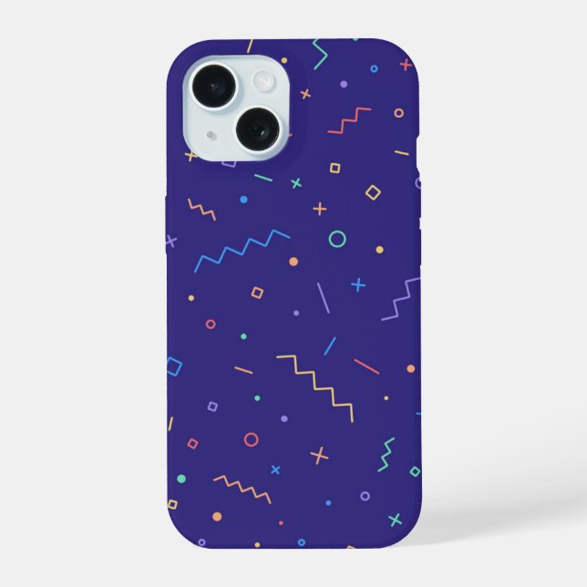 Coque iPhone 15 Motif Abstrait rétro (Verso)