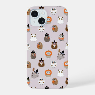 Coque iPhone 15 Motif Adorables Hiboux d'Halloween