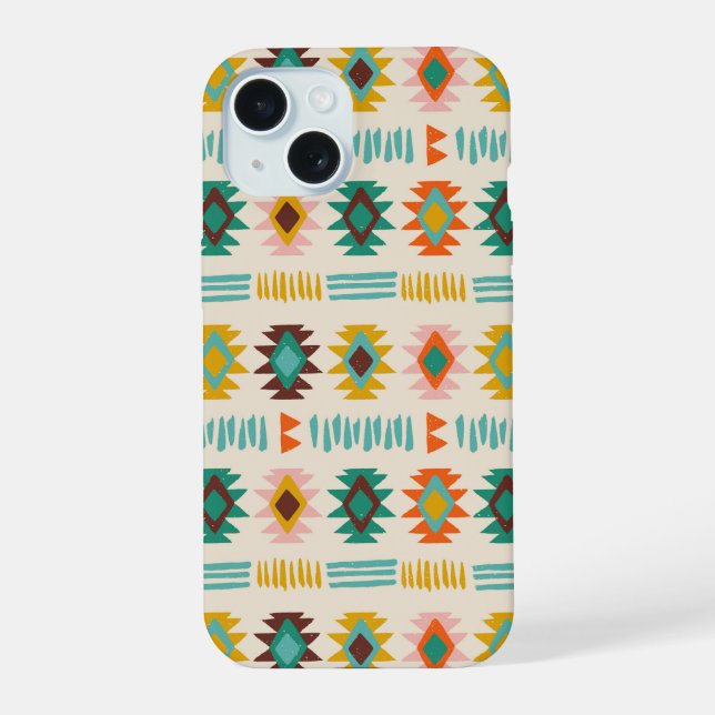 Coque iPhone 15 Motif amérindien Navajo (Verso)