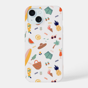 Coque iPhone 15 Motif Amusant de Plage Ensoleillée