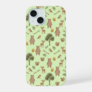 Coque iPhone 15 Motif aquarelle d'amis fantaisistes de la forêt