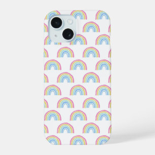 Coque iPhone 15 Motif arc-en-ciel Pastel